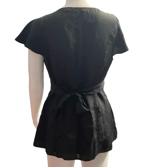 Banana Republic - Womens Embroidered Silk Blouse Sz 2 - Picture 2 of 12